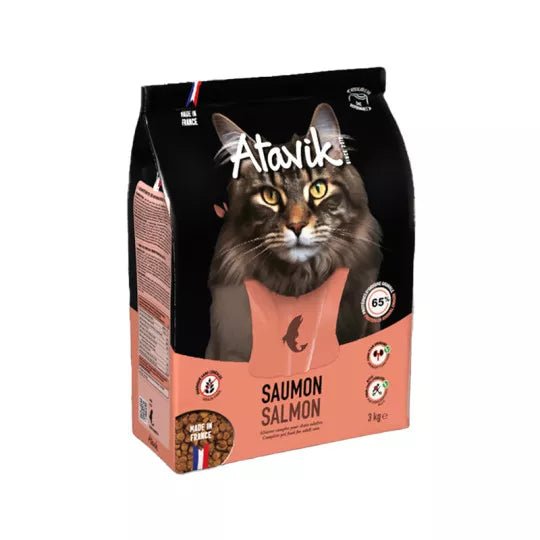 Croquettes chat sans céréales Saumon - Made in France - Nouveau Packaging - ATAVIK - DOG DéliCAT