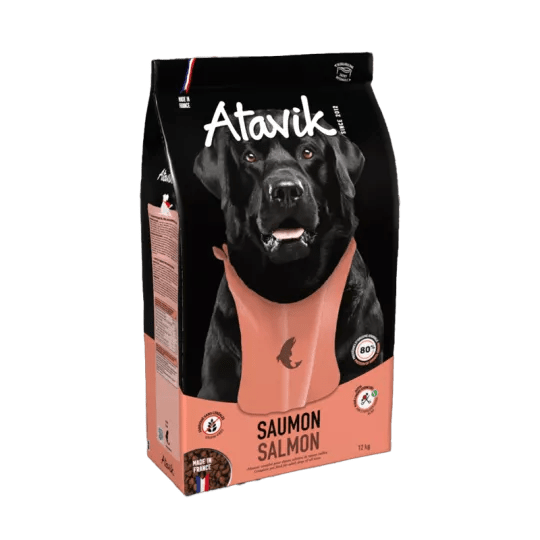 Croquettes chien sans céréales - Au Saumon - Made in France - ATAVIK - DOG DéliCAT