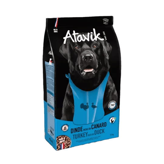 Croquettes chien sans céréales - Dinde riche en Canard - Made in France - ATAVIK - DOG DéliCAT