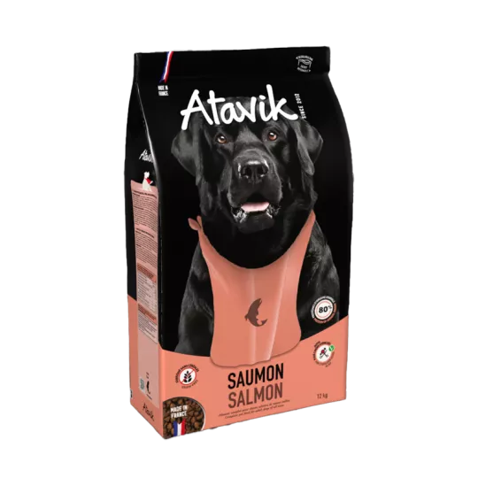 Croquettes chien sans céréales au saumon frais 🐟 – Made in France | Atavik