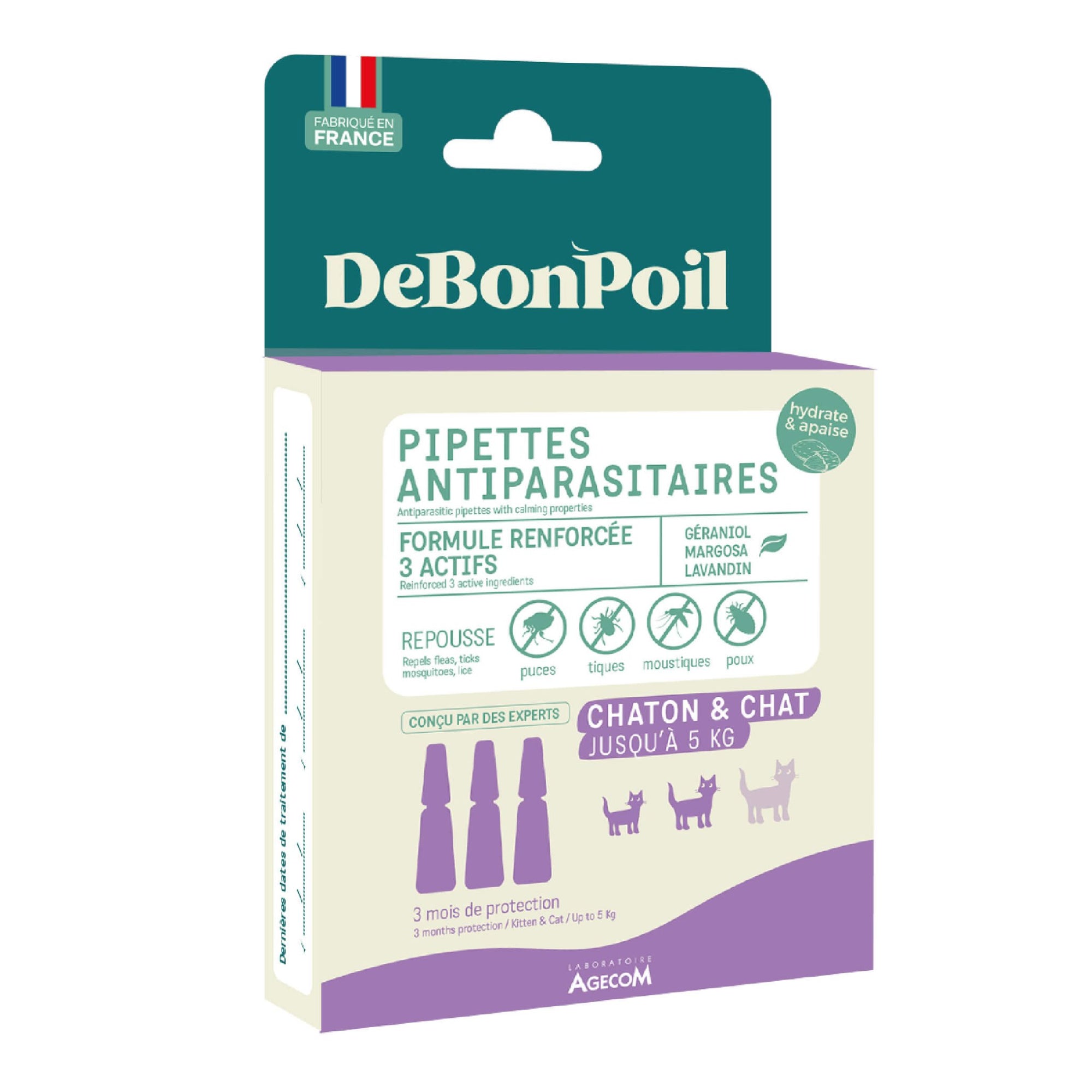Pipette antiparasitaire chat naturel DeBonPoil - DOG DÉLICAT