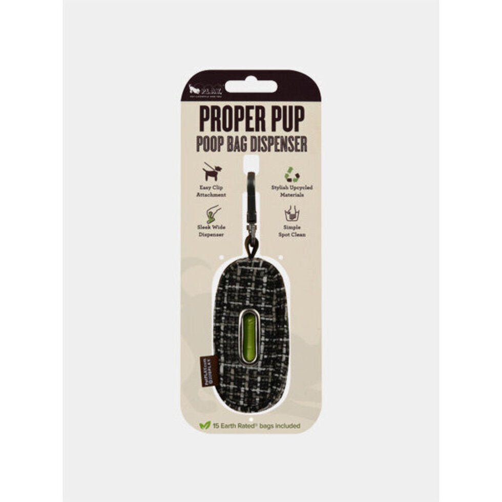 Distributeur de sacs pour chien Chevron gris – Pratique & écoresponsable - PET PLAY - DOG DéliCAT
