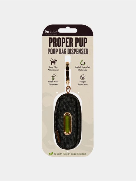 Distributeur de sacs pour chien Denim noir – Chic & écoresponsable - PET PLAY - DOG DéliCAT