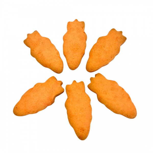 Biscuits de Pâques pour chien Dolci Impronte en forme de carottes, carotte et miel.