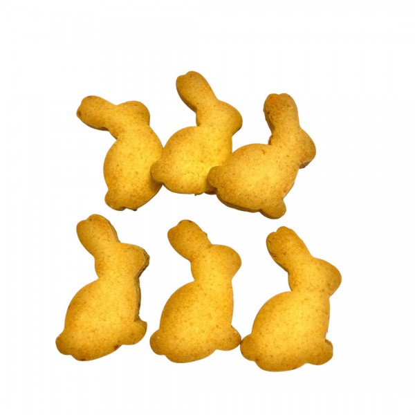 Biscuits pour chien en forme de lapin, goût pomme, Dolci Impronte, spécial Pâques.