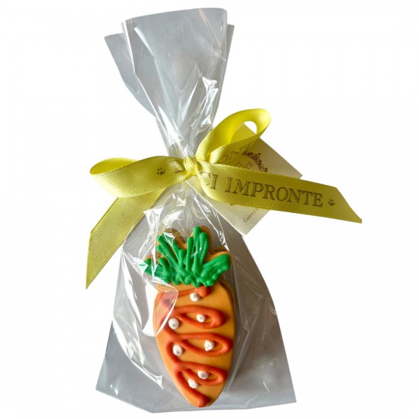 Biscuit de Pâques pour chien en forme de carotte décorée Dolci Impronte