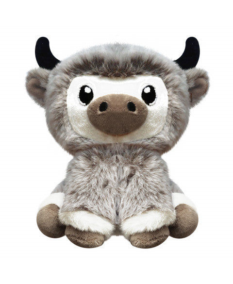 Doudou Yak pour chien en peluche marron chiné Milk & Pepper