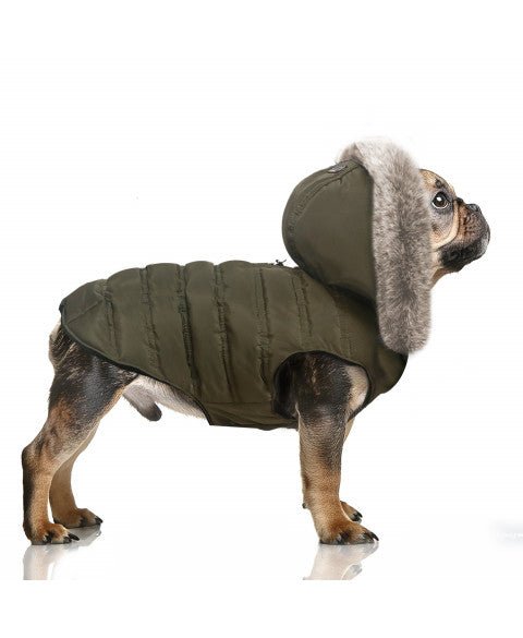 Doudoune pour chiens moyens et morphologies larges - Hans Kaki - MILK&PEPPER - DOG DéliCAT