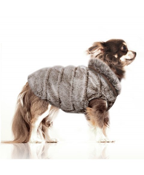 Doudoune réversible Orson pour chien – Bleu Pétrole / Fourrure Marron - MILK&PEPPER - DOG DéliCAT