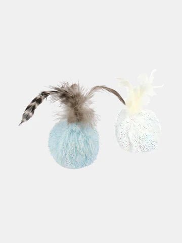 Feline Frenzy - Deux balles fourrure et plumes - PET PLAY - DOG DéliCAT