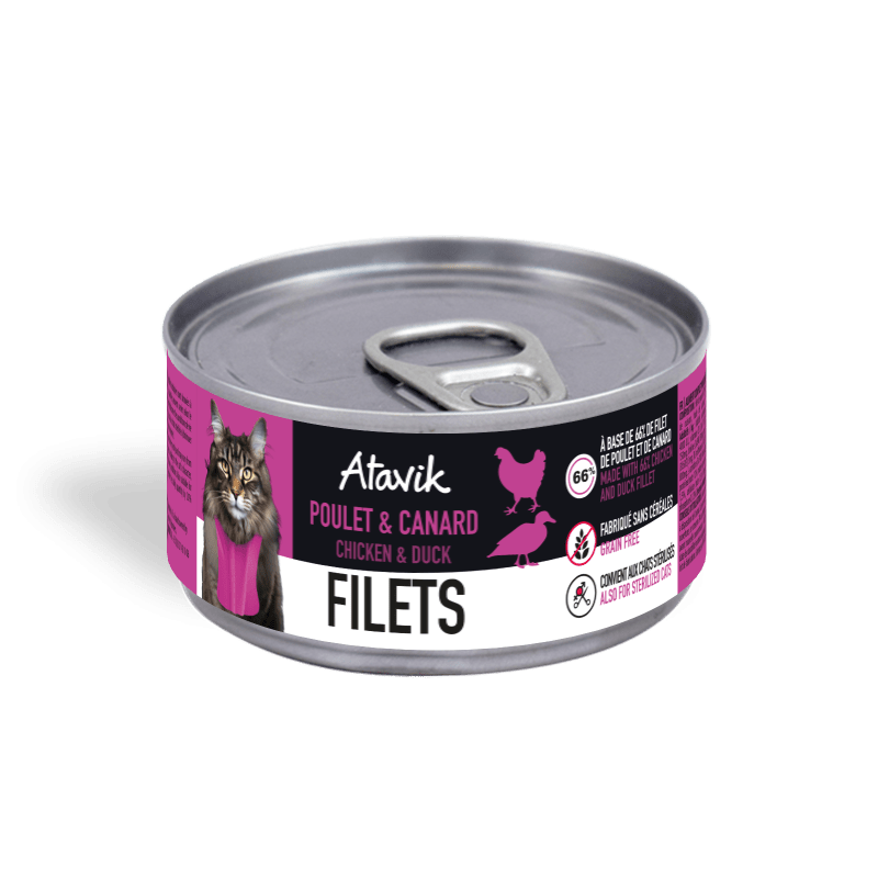 Filets pour chat au poulet et canard Atavik – Atavik – DOG DéliCAT