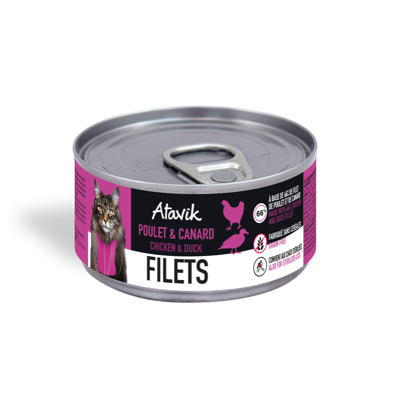 Filets pour chat au poulet et canard Atavik – Atavik – DOG DéliCAT