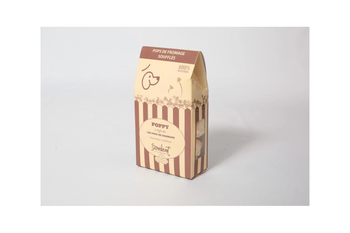 Friandise pour chien au fromage - POPPY - Pops de fromage soufflé - 100% Naturels - EVIDENT - DOG DéliCAT
