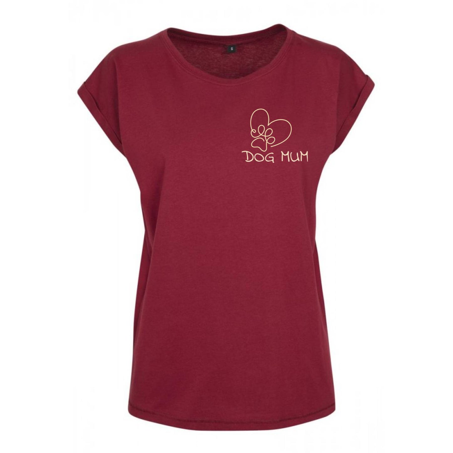 Dog Mum - T-Shirt Burgundy - manches ourlets