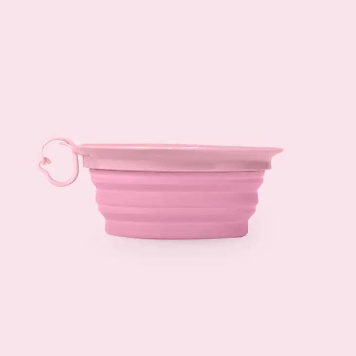 Gamelle de voyage pour chien pliable Rose (250ml) - UNITED PETS - DOG DéliCAT