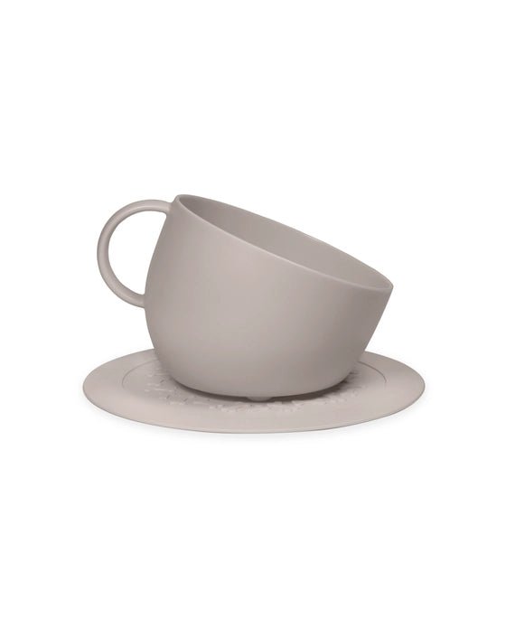 Gamelle pour chien Design : Grand bol tasse écologique Taupe + Tapis antidérapant - UNITED PETS - DOG DéliCAT