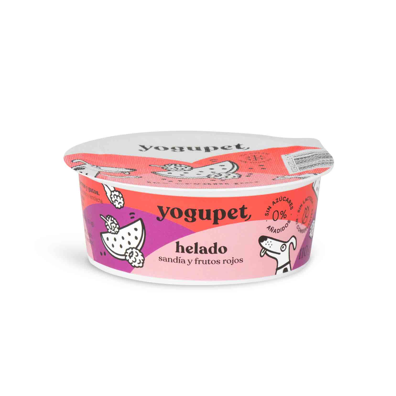 Glace pour chien et chat au Yaourt Red Ice - Pastèque et fruits rouges - 110g - YOGUPET - DOG DéliCAT