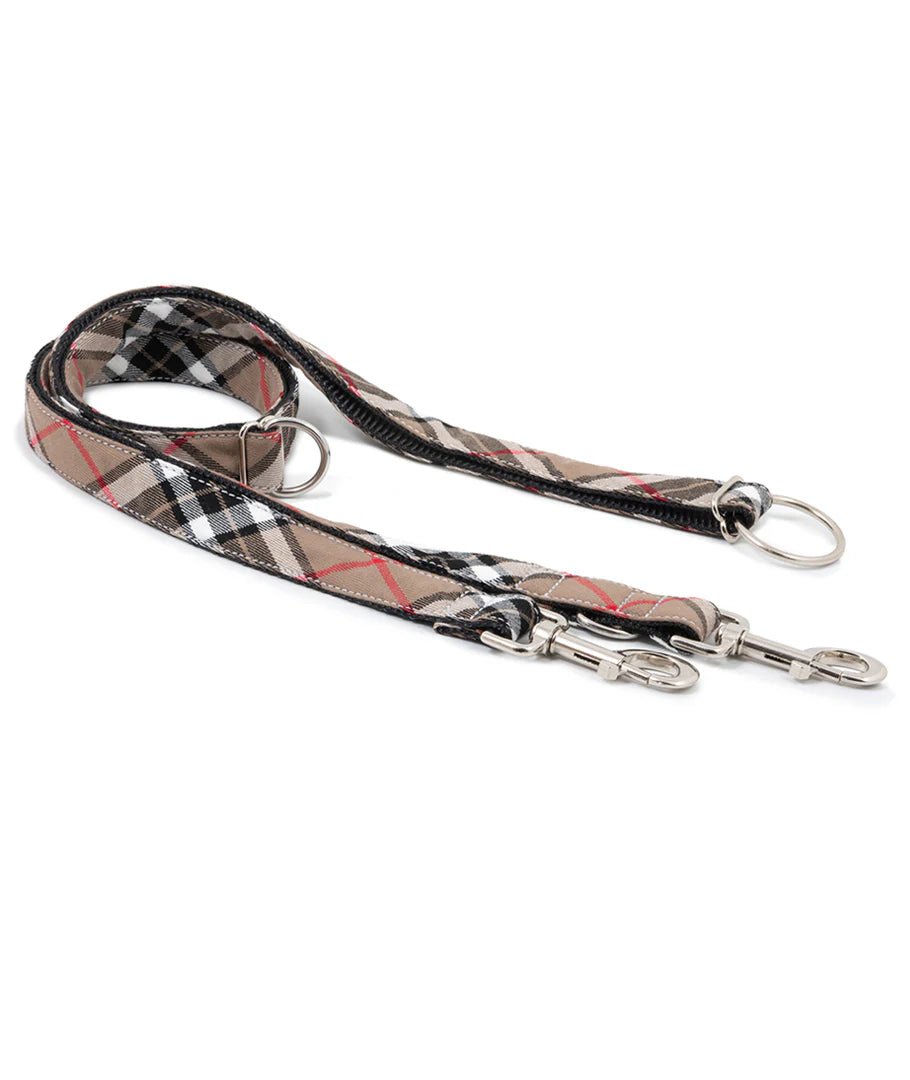 Laisse chien à carreaux multipositions Isona Brott DOG DÉLICAT