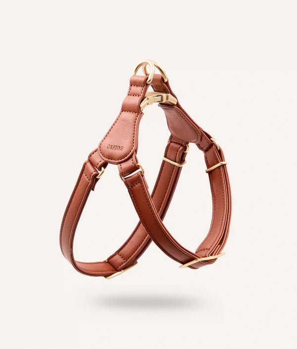 Harnais chien step in en cuir vegan marron Jala - CAFIDE - DOG DéliCAT