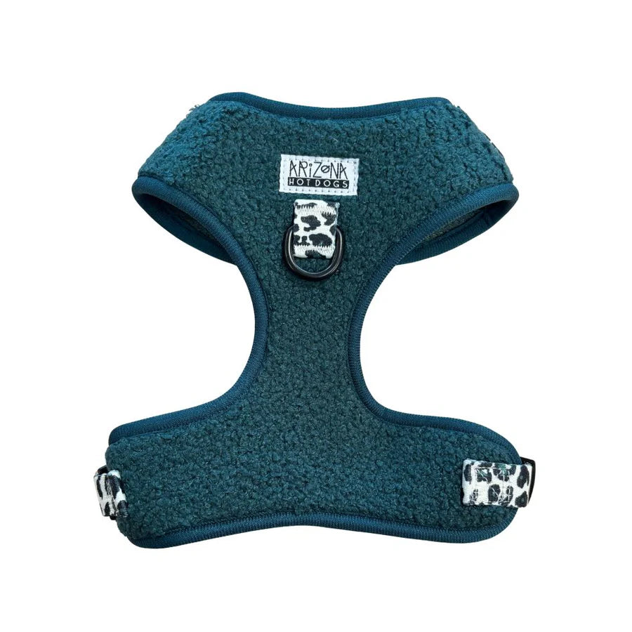 Harnais classique en H pour chien teddy léopard vert