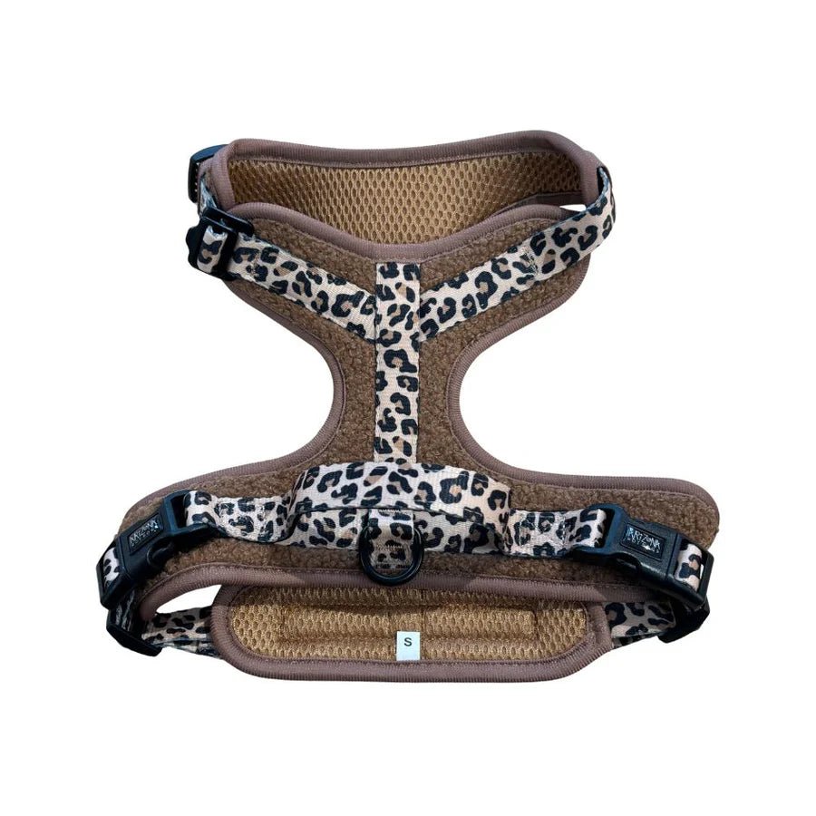Harnais Comfy Teddy Brun + Léopard – Confort & Style - ARIZONA HOT DOGS - DOG DéliCAT