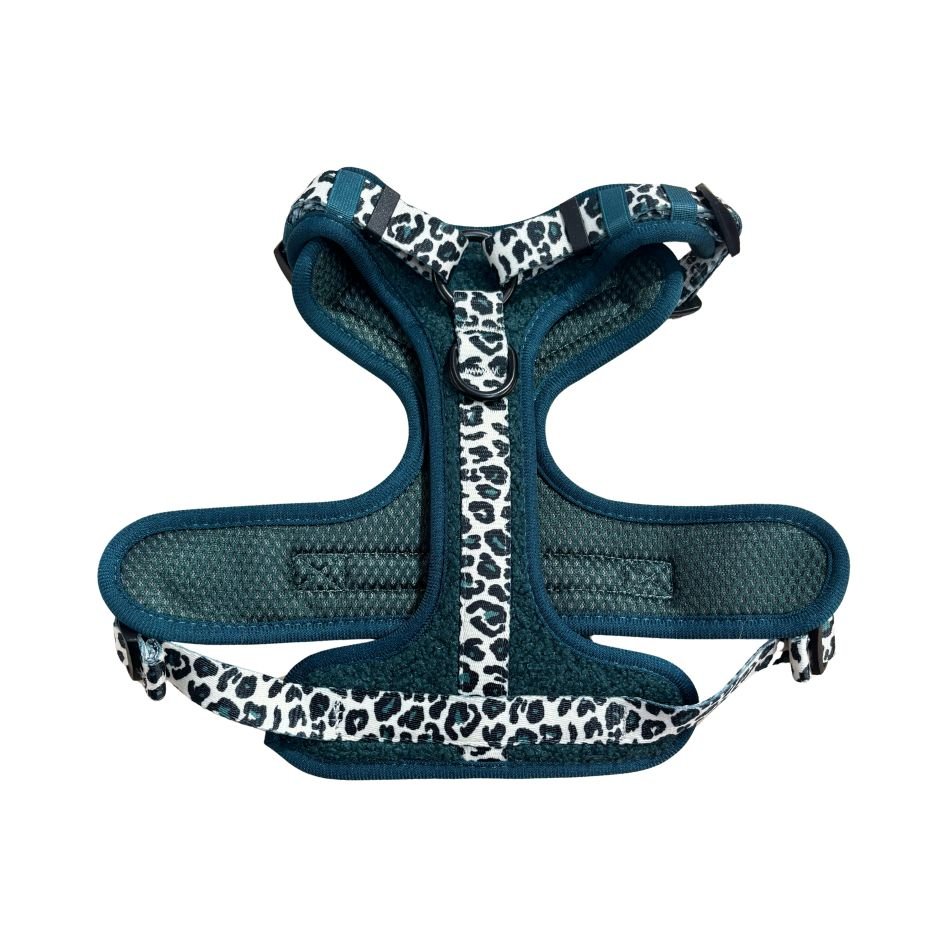 Harnais Comfy Teddy Sapin + Léopard – Anti - traction - ARIZONA HOT DOGS - DOG DéliCAT