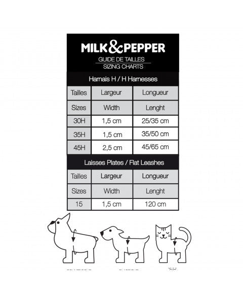 Harnais Naval rayé marin – Confort chic pour vos balades - MILK&PEPPER - DOG DéliCAT
