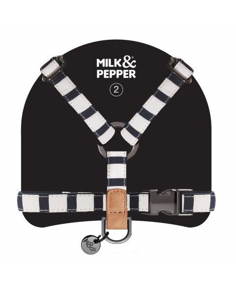 Harnais Naval rayé marin – Confort chic pour vos balades - MILK&PEPPER - DOG DéliCAT