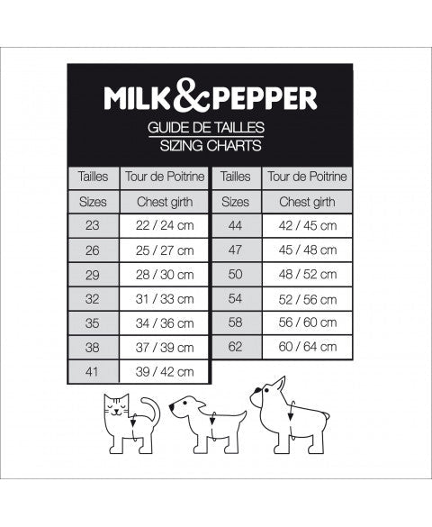 Harnais pour chien rayé marin Loan - MILK&PEPPER - DOG DéliCAT