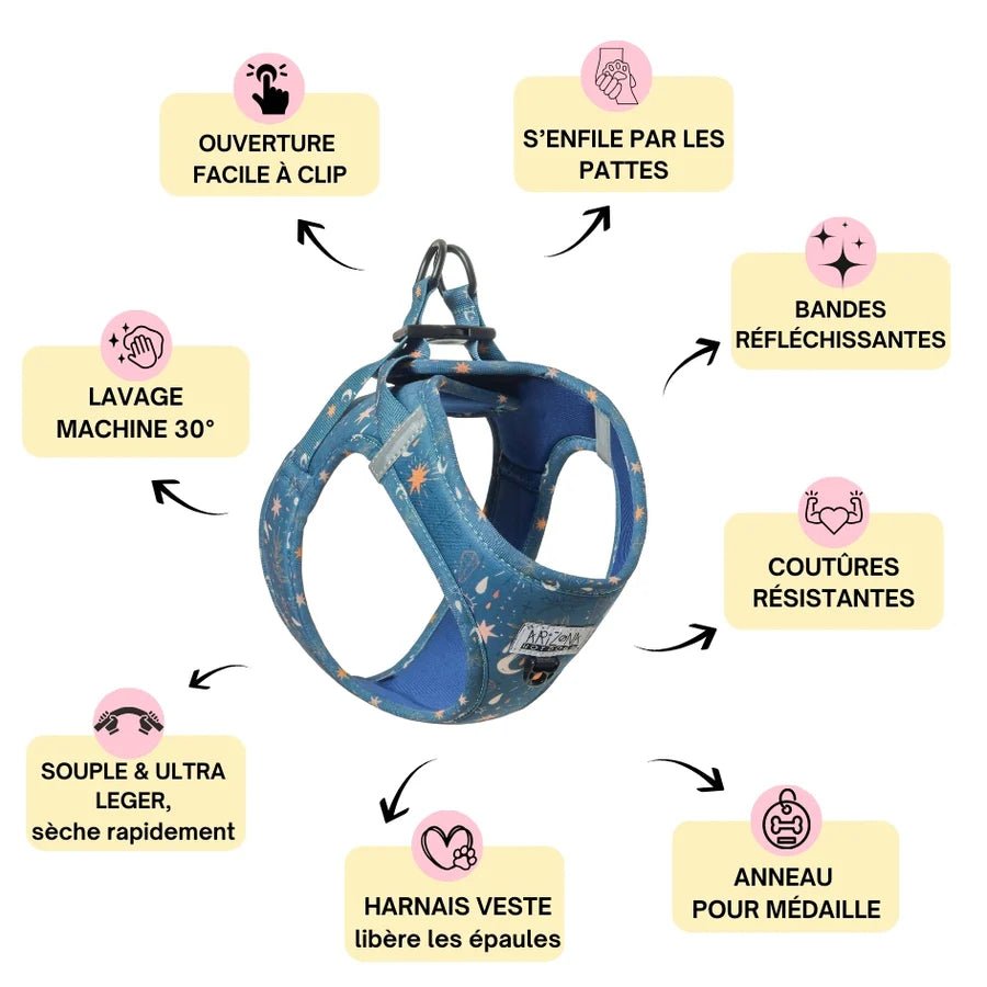 Harnais Step - In Moonlight – veste astrologique & confortable - ARIZONA HOT DOGS - DOG DéliCAT