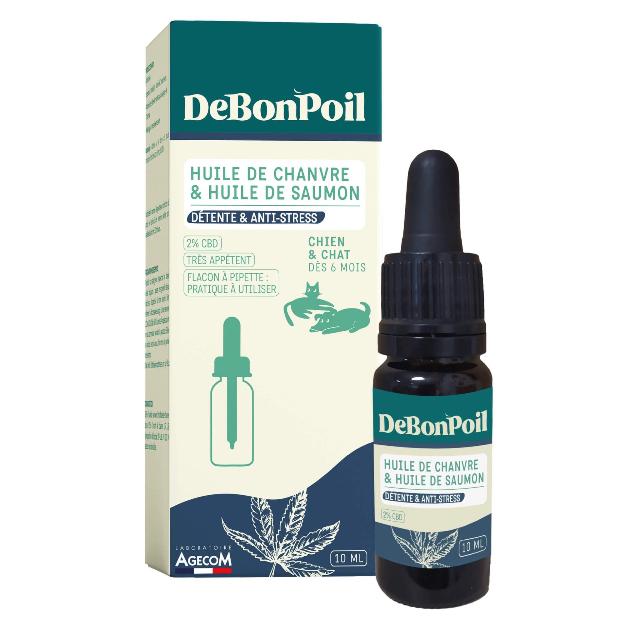 Huile CBD chien chat 2% anti stress DeBonPoil - DOG DÉLICAT