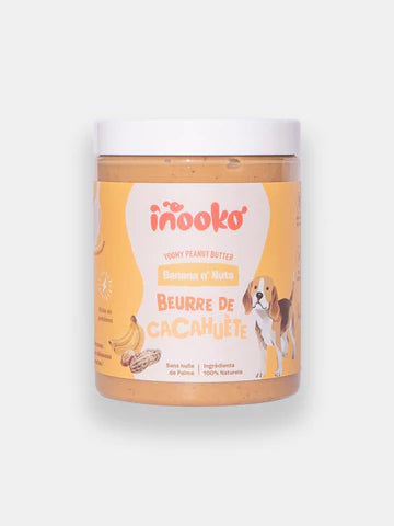 Beurre de cacahuète pour chien - Banane et Graine de Lin - inooko