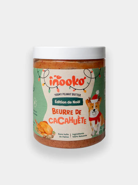 Pot de Beurre de cacahuète pour chien Édition de Noël (dinde et cranberries) - 300 g