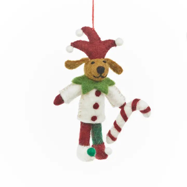 Jingle Bells Jester Dog – chien bouffon en feutre fait main 🎄 - Felt So Good - DOG DéliCAT