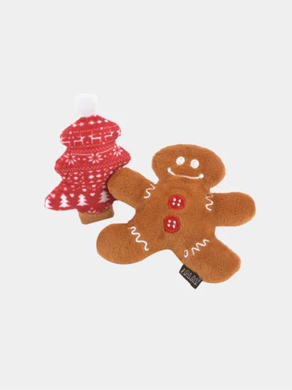 Jouet de Noël Pour Chat – Duo Pain d’Épices & Sapin 🎄 Herbe à Chat Bio - PET PLAY - DOG DéliCAT