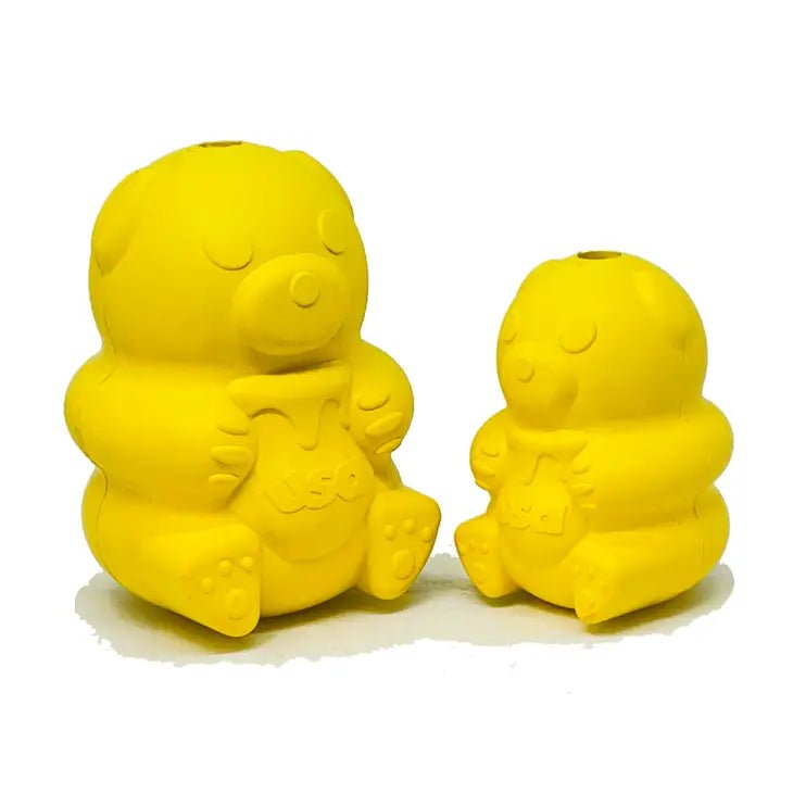 Jouet distributeur de friandises ultra - résistant – Ourson jaune SodaPup - SODA PUP - DOG DéliCAT