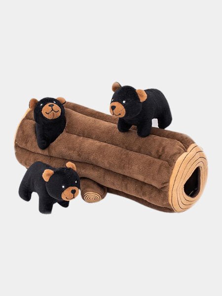 Jouet d’Occupation Pour Chien – Bûche et ses Petits Ours 🐻 - ZIPPY PAWS - DOG DéliCAT