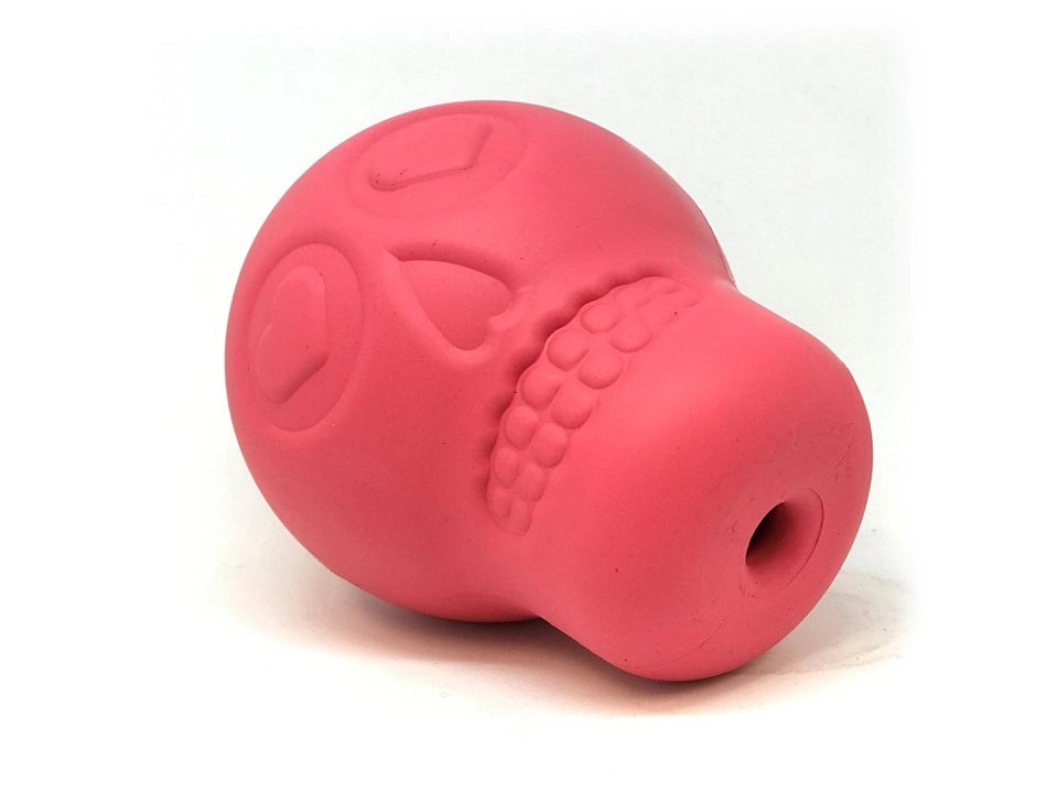 Tête de mort rose - Jouet à mâcher distributeur de friandises