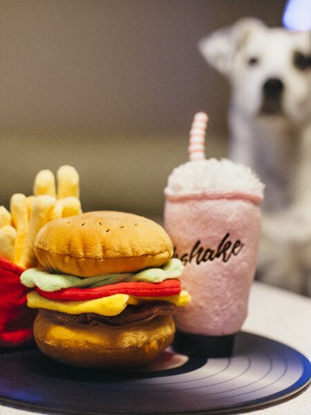 Jouet en peluche pour chien - Hamburger Pet PLAY avec 3 parties détachables - PET PLAY - DOG DéliCAT