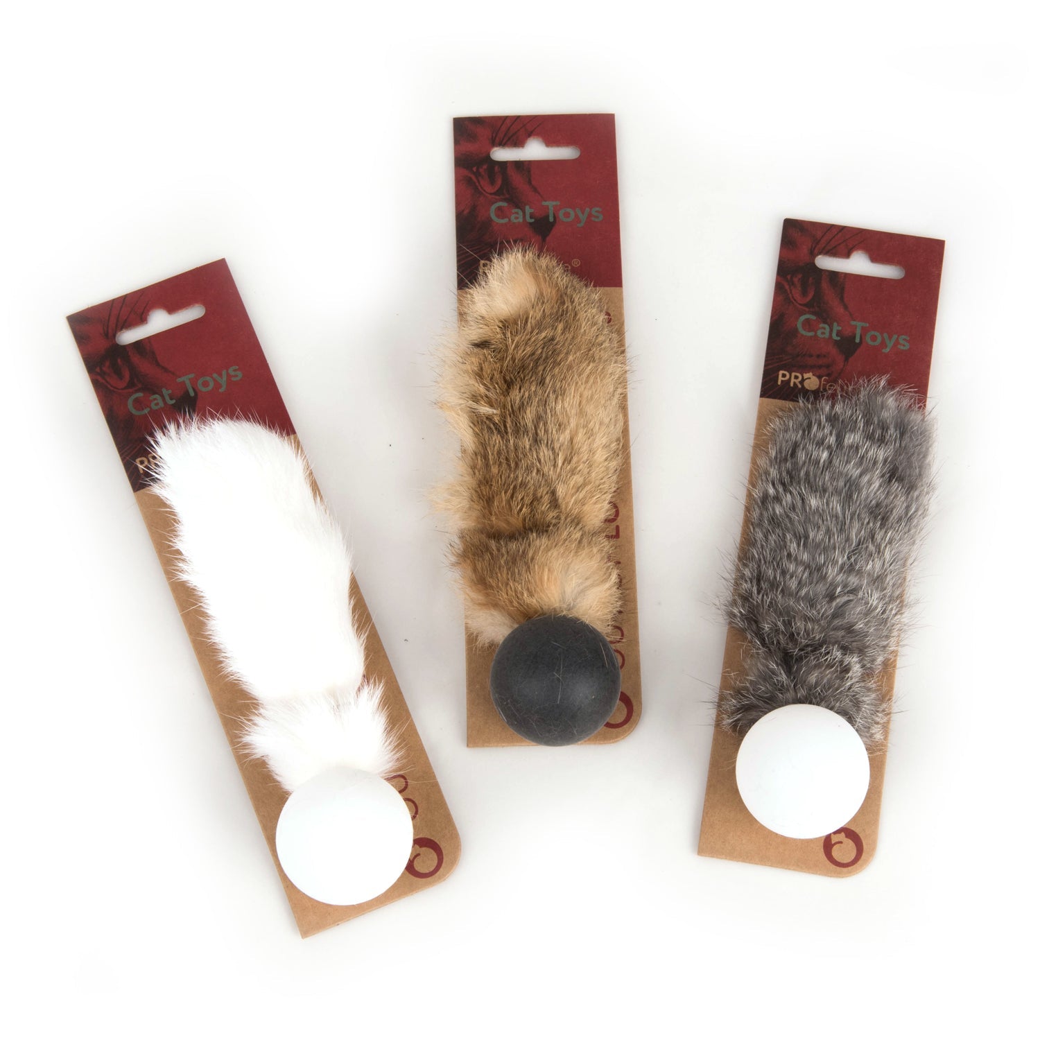 Jouet pour chat Balle Pong avec fourrure de lapin naturelle - PROFELINE - DOG DéliCAT