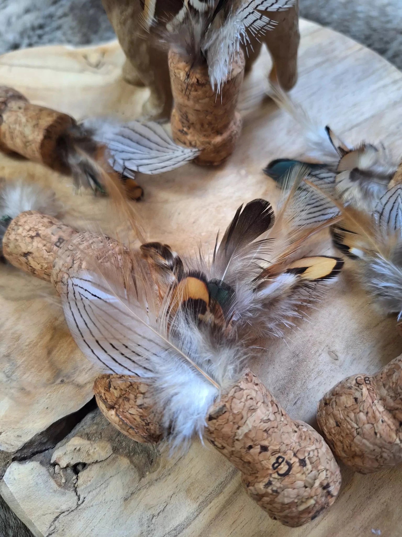 Jouet pour chat Cork O Plumes – Petite proie bondissante - LES PEPETTES CREATIONS - DOG DéliCAT