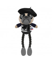 Peluche pour chien Gaston le Bouledogue : jouet parisien et résistant.