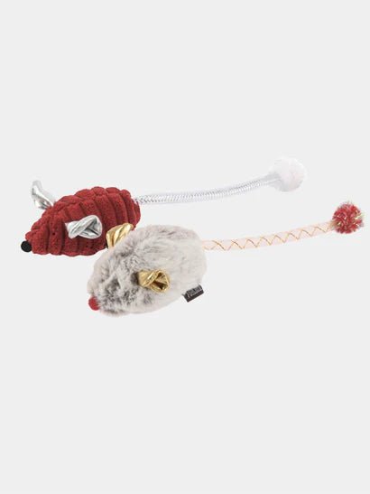 Jouet Souris de Noël Pour Chat – Lot de 2 🐭 Herbe à Chat Bio - PET PLAY - DOG DéliCAT