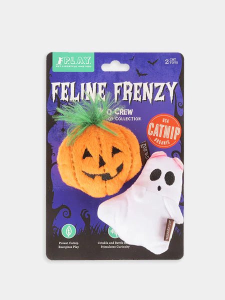 Jouets Halloween pour Chat – Citrouille & Fantôme 👻 Herbe à Chat Bio Pet PLAY - PET PLAY - DOG DéliCAT