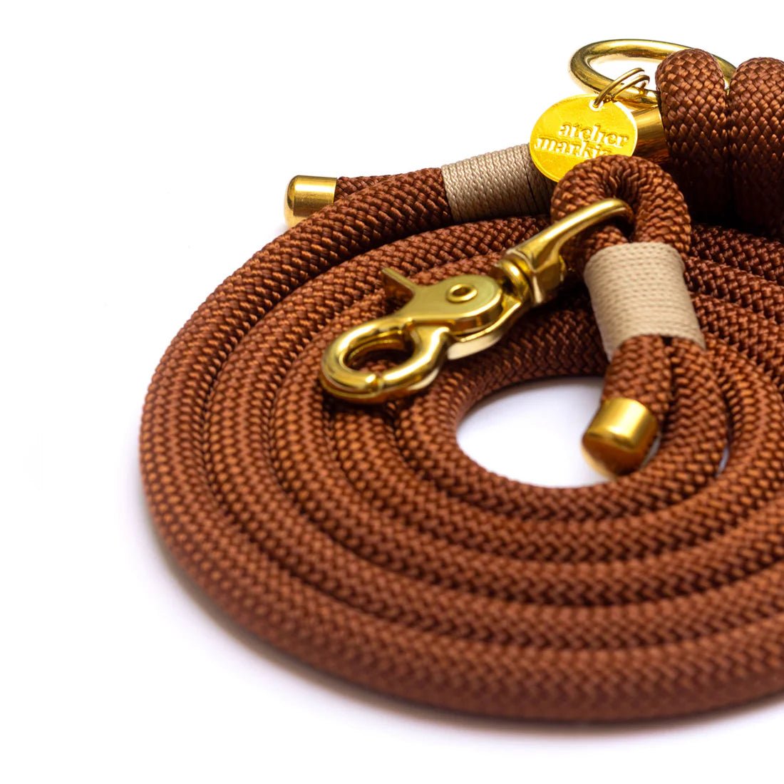 Laisse corde marron Brownie pour chien – élégante & durable - ATELIER MARKIZ - DOG DéliCAT