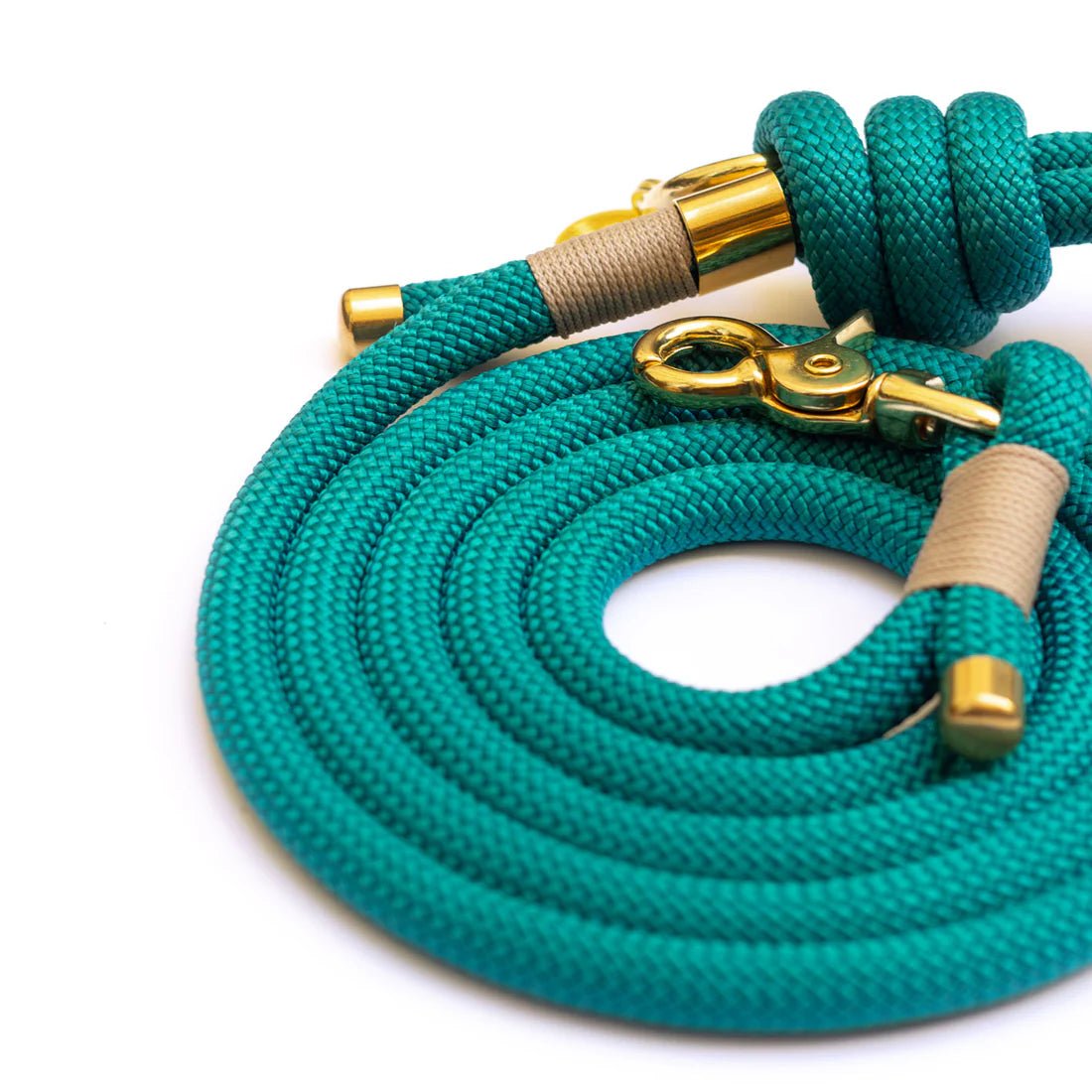 Laisse corde vert émeraude pour chien – chic & solide 180cm - ATELIER MARKIZ - DOG DéliCAT