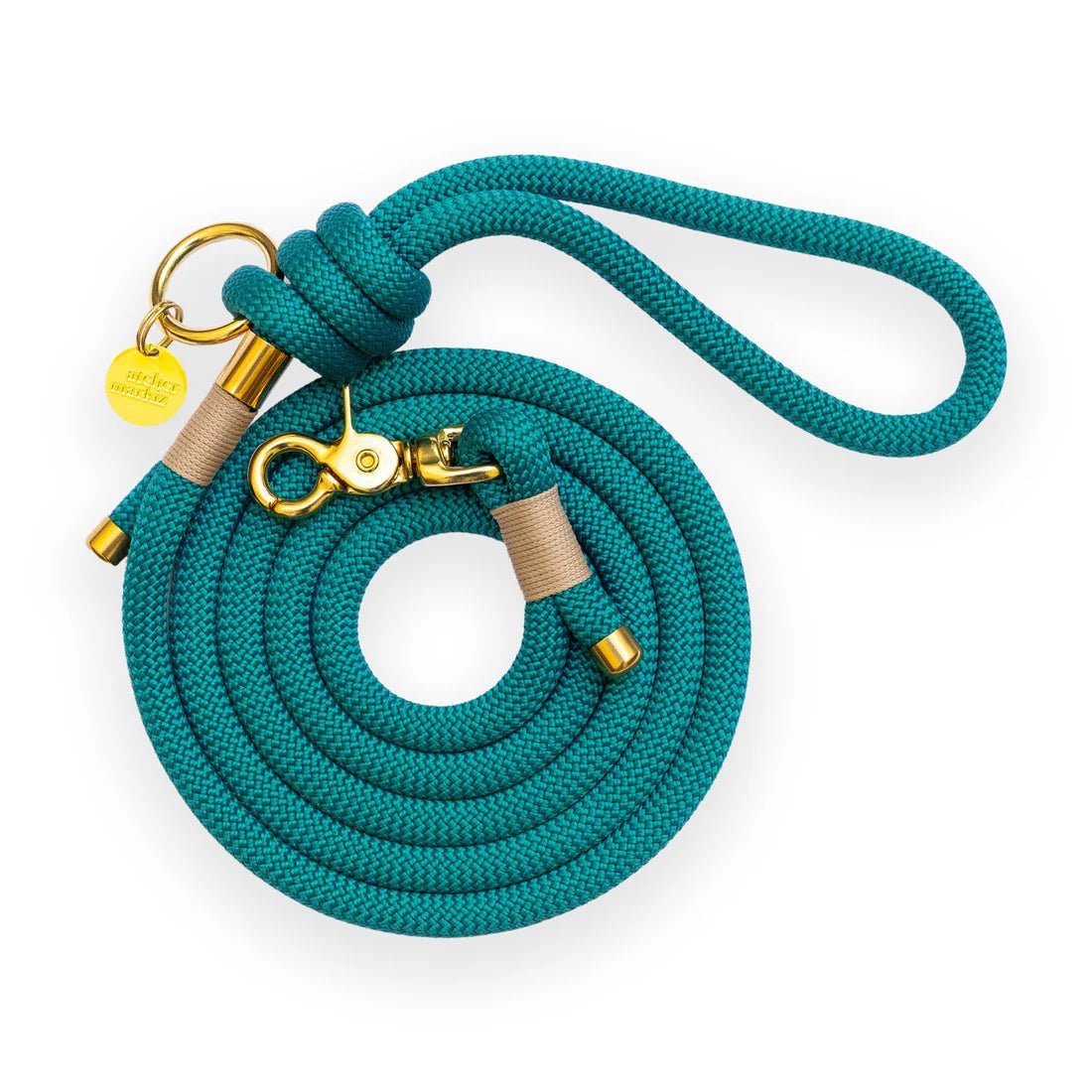 Laisse corde vert émeraude pour chien – chic & solide 180cm - ATELIER MARKIZ - DOG DéliCAT