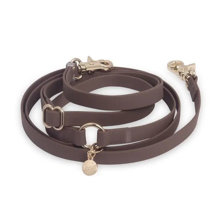 Laisse multipositions imperméable pour chien Marron Espresso Sunny Tails – Sunny Tails – DOG DéliCAT