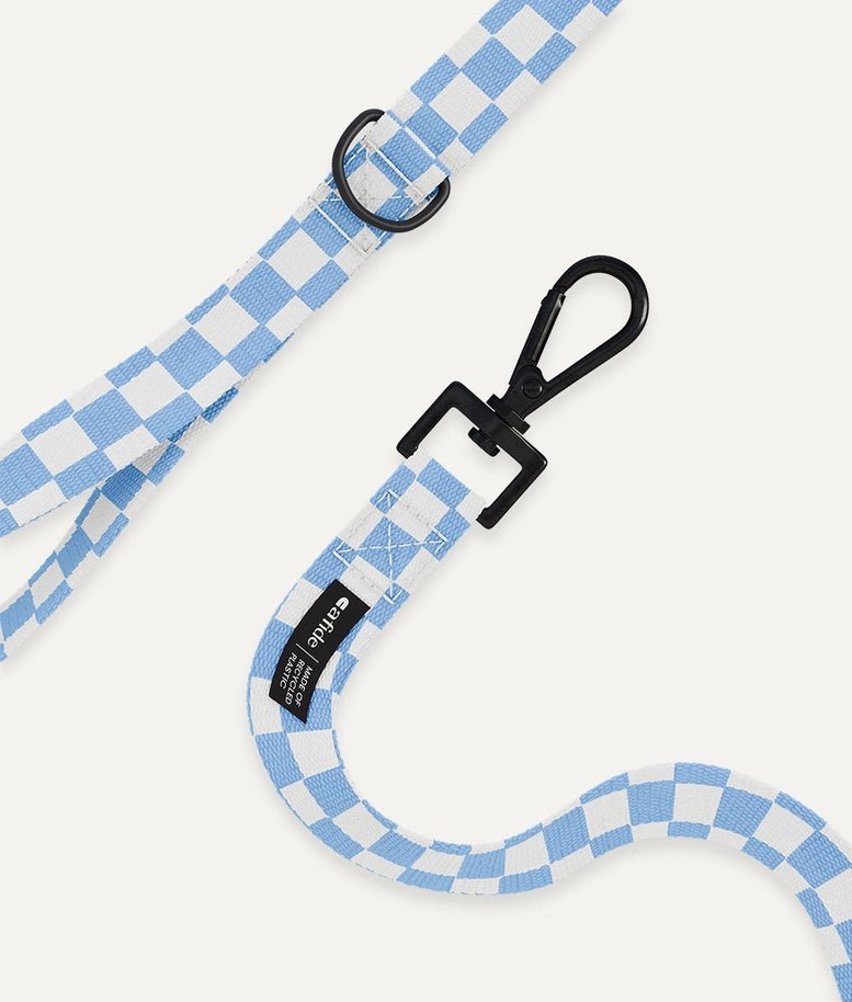 Laisse pour chien poignée 1m20 Vichy Blue Design - CAFIDE - DOG DéliCAT