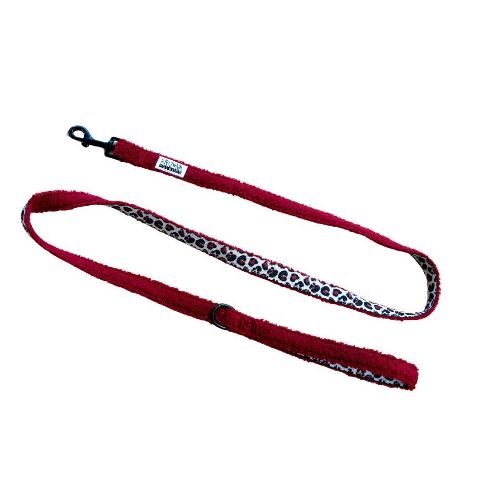 Laisse Teddy Bordeaux + Léopard – Simple ou Bandoulière - ARIZONA HOT DOGS - DOG DéliCAT